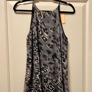 Tyche Black Leopard High Neck dress